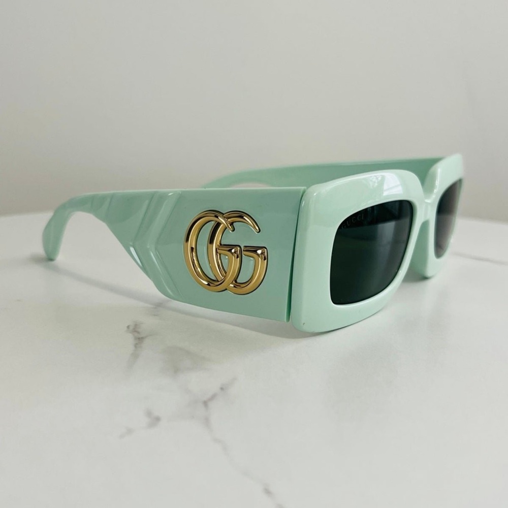 Gucci Mint Green Sunglasses with Gold Logo